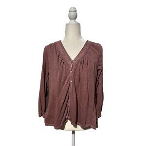 Mauve Button-Up Top